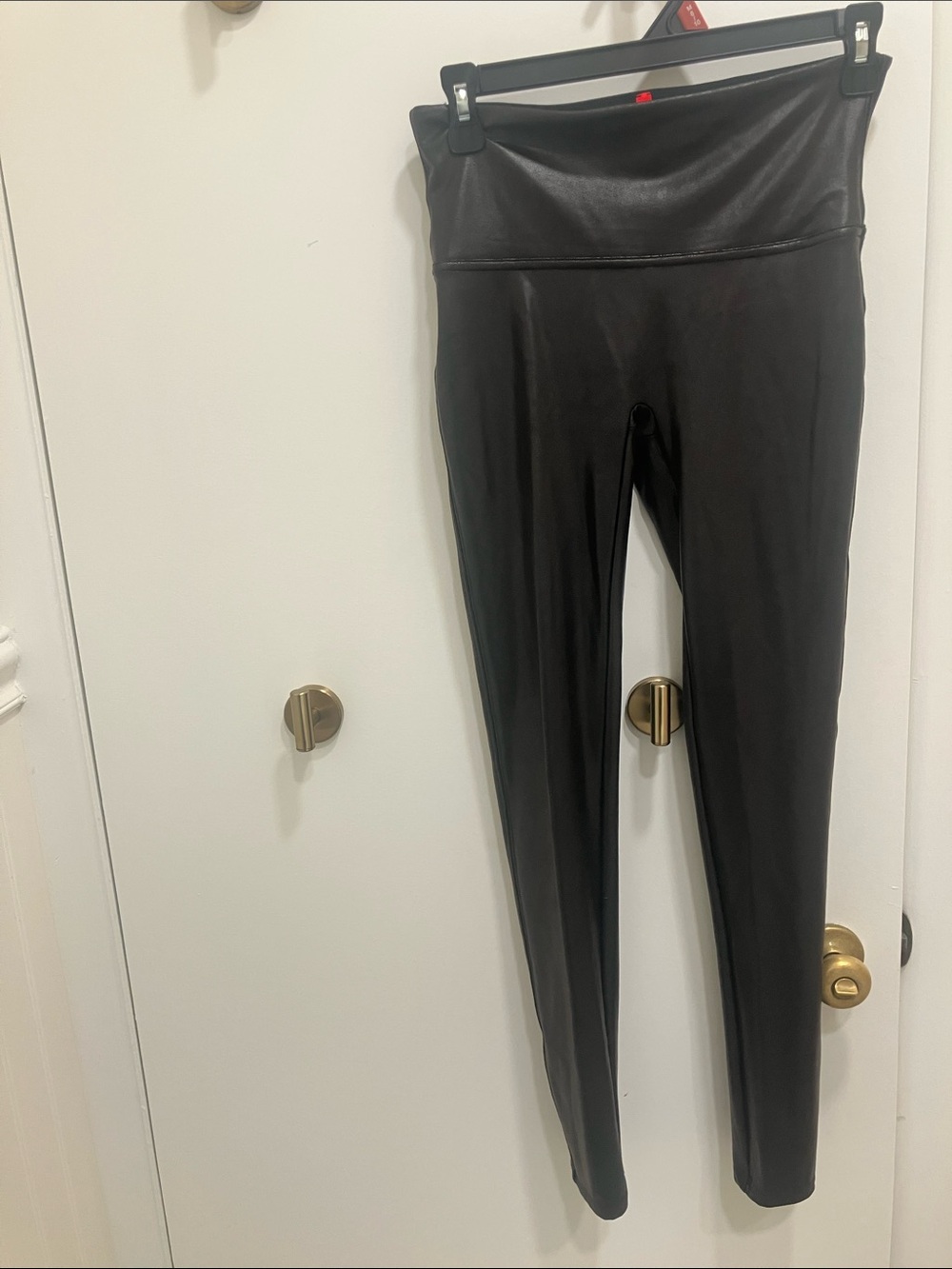 SPANX Black Legging with Red Logo Tag
